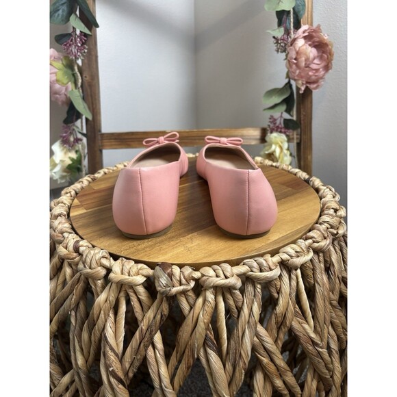 Kate Spade Kiersten Bow Pink Leather Ballet Flats Slip-On - Picture 3 of 6